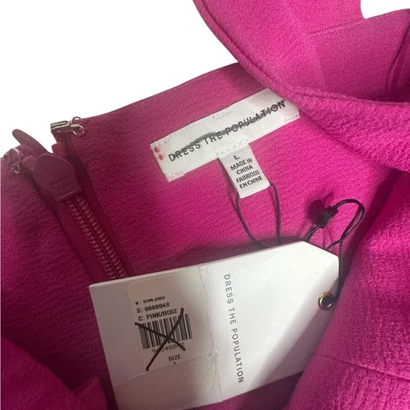 NWT Dress The Population Melanie Floral Applique Mixed Media Mini Dress L - Picture 6 of 10